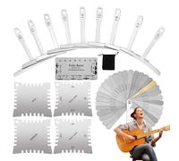 Guitar String Height Gauge, String Action Ruler, Stainless Steel 5.91 x 3.94 inches Precision Feeler Scale Measuring Tool, Versatile Luthier Setup Kit For Musicians And Guitarists