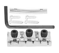 Guitar String Locking Nut, Zinc Alloy Electric Guitar Headstock String Retainer Bar String Lock Nut Kit with Screw Hex Wrench (Silver (GE100))