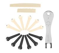 Guitar String Pin Kit, 12Pcs Acoustic Guitar Bridge Pin Set Folk String Peg Kit Accessory with Saddle Nut Puller