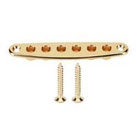 Guitar String Through Plate, Metal Guitar Ferrules, String Guitar Bridge Assembly for Providing A Safe and Reliable Stringing Method (Gold)