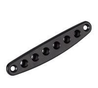 Guitar String Through Plate, Zinc Alloy Easy Install Guitar Ferrules String Bushing Plate for Electric Bass Guitar Parts (Black)
