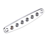 Guitar String Through Plate, Zinc Alloy Easy Install Guitar Ferrules String Bushing Plate for Electric Bass Guitar Parts (Silver)