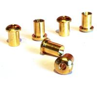 Guitar string top mounting ferrules/Bushes 5mm diameter in gold set of six