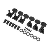 Guitar String Tuning Key, Fully Closed Square Head Tuner Knobs with Screws Nuts Washer Parts for Electric Acoustic Guitar(Black)