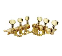 Guitar String Tuning Peg 6 Pcs Guitar Machine Heads Ferrules Threaded Bushings Set With Screws Right Left Inline Locking Tuners (Color : Gold 6L)