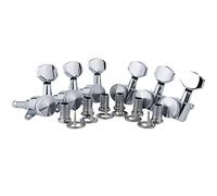 Guitar String Tuning Peg 6 Pcs Guitar Machine Heads Ferrules Threaded Bushings Set With Screws Right Left Inline Locking Tuners (Color : Silver 6L)