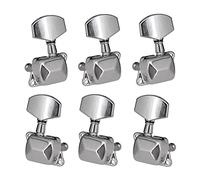 Guitar String Tuning Peg 6pcs Gear Ratio 1:15 Semi-Closed Acoustic Guitar Tuning Pegs Tuner Machine Heads Tuning Keys 3L3R (Color : Silver)