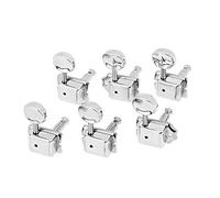 Guitar String Tuning Pegs For Vintage Style Electric Guitar, Semiclosed Machine Heads Tuners Vintage Locking Tuners, Replacement Parts for Stratocaster Strat and Telecaster 6R Silver
