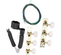 Guitar String Winder, Guitar String Cutter, Guitar Bridge Pin Puller with Gold Plated Machine Heads and Guitar Strings for Repair