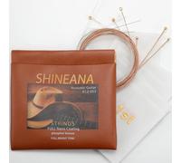 Guitar Strings - Acoustic Guitar Strings - Lightweight Nono Coating,Phosphor Bronze-Leather storage bag packaging-Gentel and Soft- For 6 String Guitars-Light,12-53 (Full Nano Coating)
