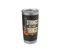 Guitar Strings Before Things Retro Guitarist Gift Stainless Steel Insulated Tumbler