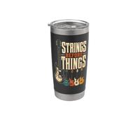 Guitar Strings Before Things Retro Guitarist Gift Stainless Steel Insulated Tumbler
