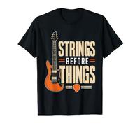 Guitar Strings Before Things Retro Guitarist Gift T-Shirt