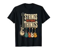 Guitar Strings Before Things Retro Guitarist Gift T-Shirt
