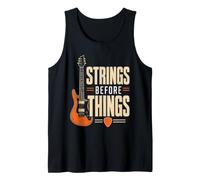 Guitar Strings Before Things Retro Guitarist Gift Tank Top