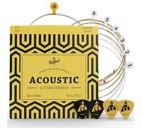 Guitar Strings for Western Guitars ★ Top Quality Steel Phosphor Bronze Strings for Western Guitars & Acoustic Guitars (6-String Set) | Bonus: Free E-book + 3 pics (011) (012)