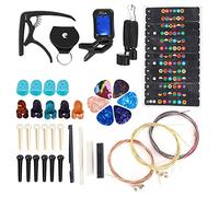 Guitar Strings Replacement Set, Guitar Strings Accessory Guitar String Replacement Kit Pin Capo Tuner Winder for Bass for Most Guitar