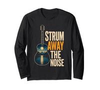 Guitar Strum Away The Noise Nature Guitarist Gift Long Sleeve T-Shirt