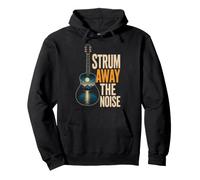 Guitar Strum Away The Noise Nature Guitarist Gift Pullover Hoodie