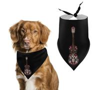 Guitar Sugar Skull Dog Bandana Puppy Cat Scarfs Bibs Washable Triangle Kerchief Pet Gifts
