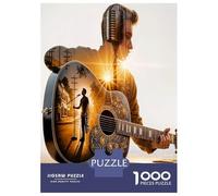 Guitar Sun Singer 1000 Pieces Jigsaw Puzzle Roadside Ballad Charm Puzzle for Adults Thick Cardboard Teen Fans 12-18 Logic Skill After-School Party Best Gift Puzzle Lovers 52x38cm/1000pcs