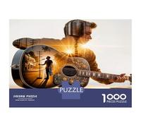 Guitar Sun Singer 1000pc Puzzle for Adults Roadside Ballad Charm Jigsaw Puzzle Extra-Thick Cardboard Stress Relief Travel Adults Kids 12+ Brain Training Puzzle 52x38cm/1000pcs