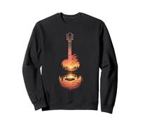 Guitar Sunset Lake Birds Mountains Guitarist Gift Sweatshirt