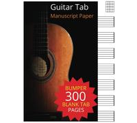 Guitar Tab Notebook Bumper 300 pages: Large 8.5x11 inch blank guitar tab sheets with 300 pages and chord charts