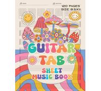Guitar tab sheet music book: Blank Guitar Tablature Music Paper Sheet Vintage Groovy Design