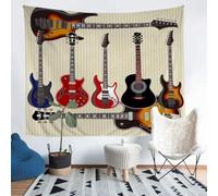 Guitar Tapestry Wall Hanging Music Extra Large Tapestry Fabric Wall Hangings Art 3D Print Tapestries for Bedroom Living Room Home Decor 230x274 cm a-9028