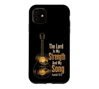 Guitar The Lord Is My Strength And My Song Isaiah 12:2 Gift Case for iPhone 11