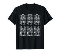 Guitar Theory 7th Chord Inversion Major Minor Dominant Chart Value Graphic T-Shirt, Men, Black, S
