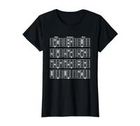 Guitar Theory 7th Chord Inversion Major Minor Dominant Chart Value Graphic T-Shirt, Women, Black, M