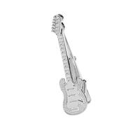 Guitar Tie Clips for Gentleman Tie Bars Wedding Business Formal Occasions Classic Silver Fashion Necktie Tie Bar Pinch Clips Clasps Party Birthday Dainty Gift for Boyfriend Husband Dating Engagement,