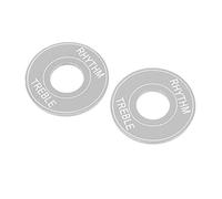 Guitar Toggle Switch Plate | Aluminum Rhythm Treble Washer Ring for Les Paul/Epiphone Electric Guitar | 2 - Pack Replacement Parts (Silver)