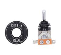 Guitar Toggle Switch Position Short Straight Silver Top Knob Pickup Selector Kit with Black Washer Metal Compact Durable Replacement for Electric Guitar Control Panel