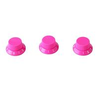 Guitar Top Hat, Stylish Guitar Control Knob Lightweight Plastic 3Pcs for Bass (Fuchsia White Letters)