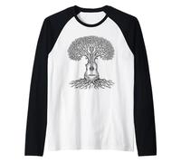 Guitar Tree - Bluegrass Nature Artistic Outdoor Vibe Raglan Baseball Tee