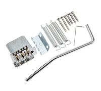 Guitar Tremolo Bridge Kit - Stratocaster Tremolo, Adjustable Saddles, Durable Metal Construction, Easy Installation with Mounting Kit for Humidor & 3-String Instruments