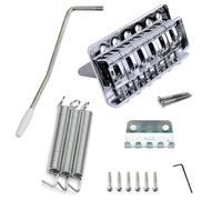 Guitar Tremolo Bridge Set Fit for Fender Strat Squier Electric Guitar Replacement (Silver)