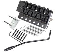 Guitar Tremolo Bridge Set - Strat Tremolo System for Fender Stratocaster/Squier Electric Guitar, American Standard Replacement (Black)