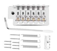 Guitar Tremolo Bridge, Tremolo System with Roller Single Locking Vibrato Bridge Tailpiece for ST Guitar, Electric Guitar Accessories (Silver)