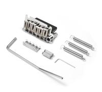 Guitar Tremolo Vibrato Bridge Tailpiece for Fender ST, Compatible with Squier ST Style Guitars, 6-Screw Synchronized Tremolo System with Arm, Springs & Claw, Gold/Chrome (Chrome)