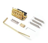 Guitar Tremolo Vibrato Bridge Tailpiece for Fender ST, Compatible with Squier ST Style Guitars, 6-Screw Synchronized Tremolo System with Arm, Springs & Claw, Gold/Chrome (Gold)