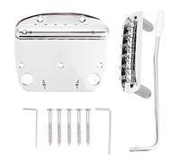 Guitar Tremolo Vibrato Tailpiece Bridge Set Plated Adjustable Replacement Parts with Wrenches for Fender Guitar Repair and Maintenance