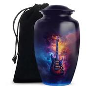Guitar Tribute Cremation Urn for Human Ashes, Decorative Guitar Memorial Urns for Adults, Unique Remembrance Gift for Men & Women, Navy Blue, 10 Inch