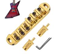 Guitar Tune Bridge, Guitar Roller Bridge, Adjustable Melody Bridge for String Instruments, E Guitar Parts, 2 Wrenches for Beginners, Women, Men, Musicians, Music Lovers