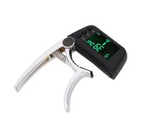 Guitar Tuner 2 in 1 LCD Display Stable Clamp for Acoustic Electric Classical Ukulele Alloy Plastic CR2032 Battery