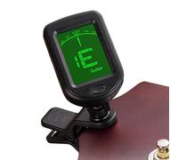 Guitar Tuner Clip - Convenient on Digital Electronic Tuner, Twelve Equal Tempered Multi-Function Piezoelectric Sensor Hardware, Backlit Liquid Crystal Shroud | Musical Presentation for Bassists Violin