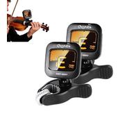 Guitar Tuner Clip - Guitar Tuner Rechargeable | Chromatic Digital Tuner Acoustic Guitars | Guitar Tuner Usb Rechargeable Headstock Tuner Electric Guitar Tuner for Violin Ukulele Tuner (Black 2PCS)
